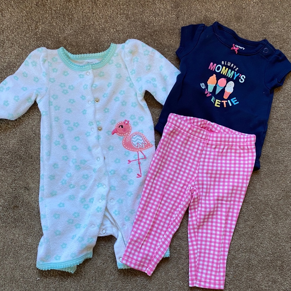 Newborn footless sleeper & 2 piece outfit